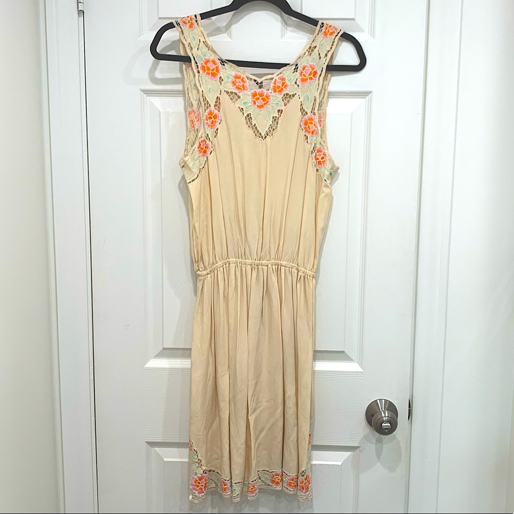 TopShop Cream Floral Summer Dress